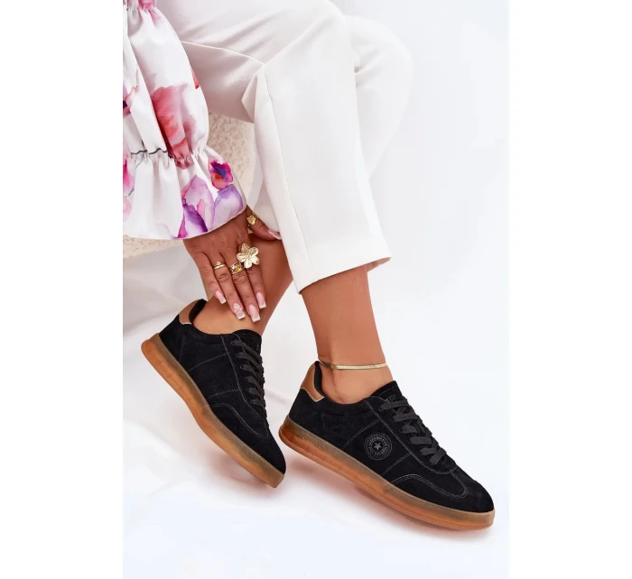 Dámské semišové tenisky na platformě Big Star – černé Dámské semišové tenisky na platformě Big Star – černé