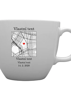 Personalizovaný MEGA XXL keramický hrnek 1000 ml s mapou