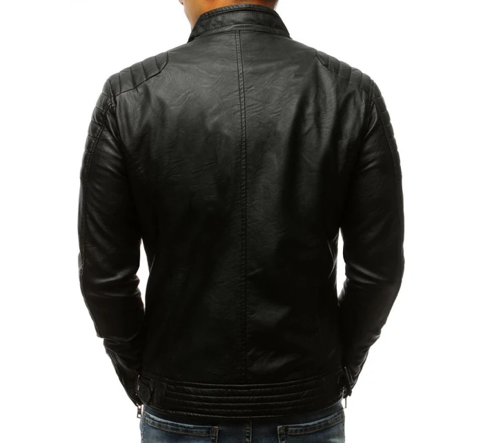 Pánská kožená bunda černá Dstreet TX3265