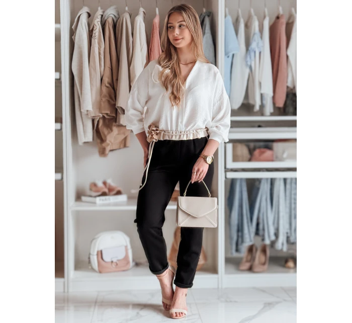 Dámské ležérní kalhoty s motýlem a květinami LEGISSA black FashionStreet UY2405