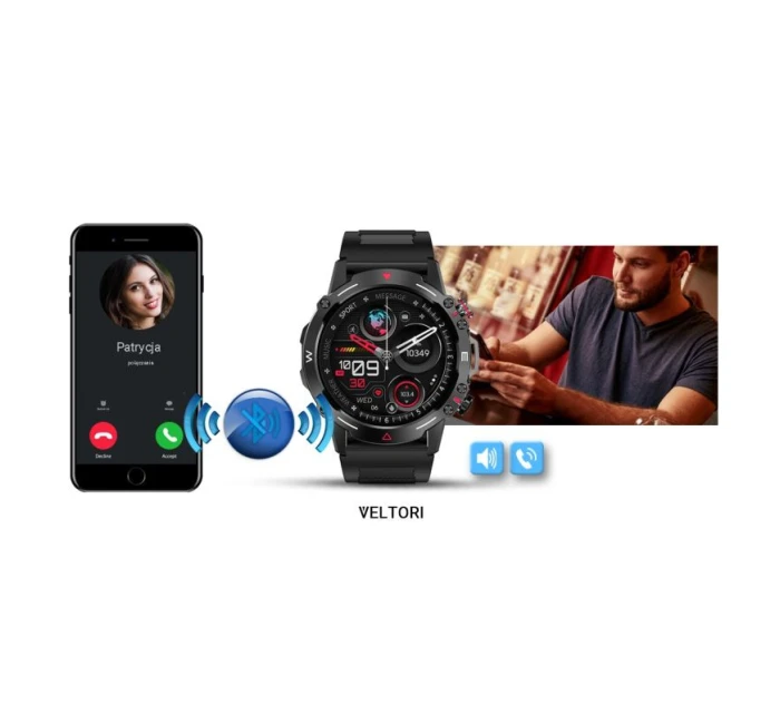 Černý silikonový řemínek model 21805549 - VELTORI