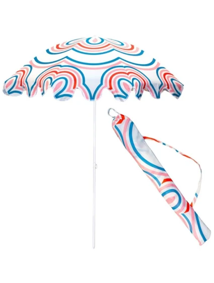 PLÁŽOVÝ A ZAHRADNÍ SLUNEČNÍK 160 CM PRUHOVANÝ MODRÝ A RŮŽOVÝ PLÁŽOVÝ A ZAHRADNÍ SLUNEČNÍK 160 CM PRUHOVANÝ MODRÝ A RŮŽOVÝ