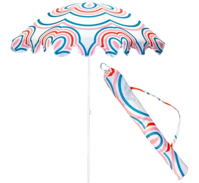 PLÁŽOVÝ A ZAHRADNÍ SLUNEČNÍK 160 CM PRUHOVANÝ MODRÝ A RŮŽOVÝ PLÁŽOVÝ A ZAHRADNÍ SLUNEČNÍK 160 CM PRUHOVANÝ MODRÝ A RŮŽOVÝ