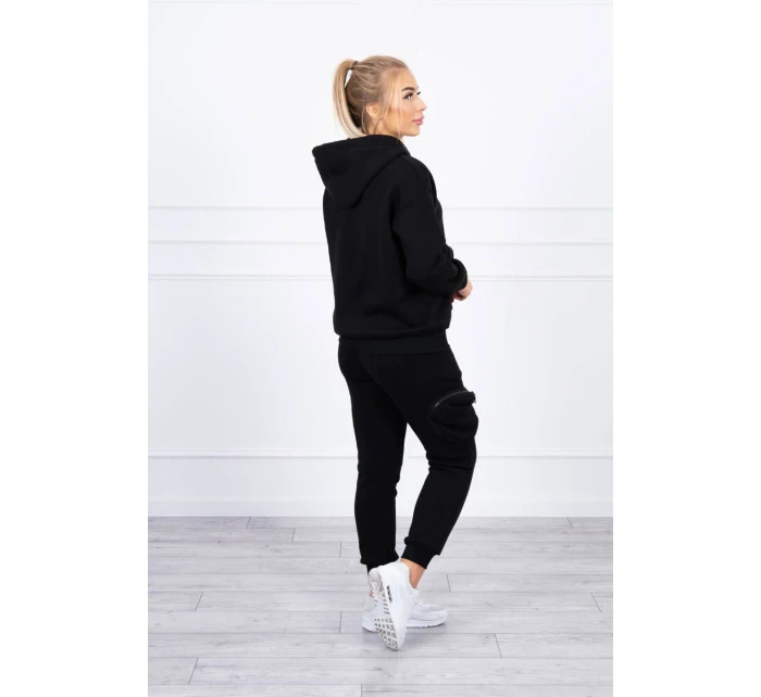 Izolovaná sada s ozdobnou kapsou černá