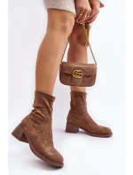 Dámské botky na nízkém podpatku hnědé model 21642131 - EVENTO Dámské botky na nízkém podpatku hnědé model 21642131 - EVENTO