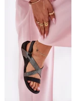 Plné Kožené Sandály Dámské Zazoo 40032 Černé