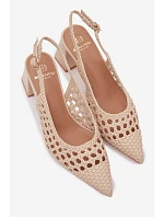 Dámské kožené sandály na podpatku Kedira