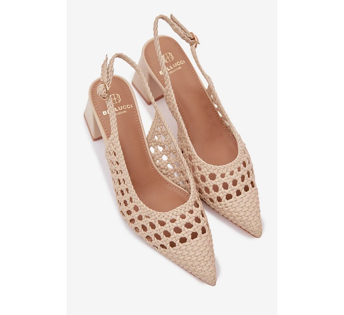 Dámské kožené sandály na podpatku Kedira