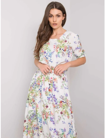 Šaty LK SK bílá zelená model 21116667 - FPrice Šaty LK SK bílá zelená model 21116667 - FPrice