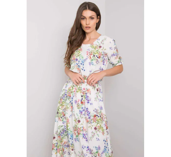 Šaty LK SK bílá zelená model 21116667 - FPrice Šaty LK SK bílá zelená model 21116667 - FPrice