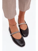 Dámské baleríny s pásky – černé model 21834673 - Kesi