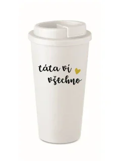 TÁTA VÍ VŠECHNO - bílý termohrnek 475 ml