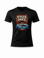 Pánské bavlněné tričko s potiskem - STRÁŽCE GAUČE - černé