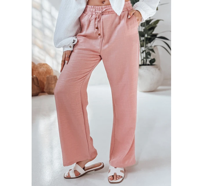 Dámské látkové kalhoty LINESSA růžové FashionStreet UY2645