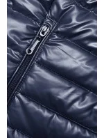 Tmavě modrá prošívaná dámská bunda se stojáčkem (16M9110-215)