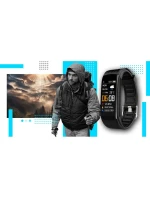 GIEWONT Smartwatch Black and Blue 2 Stripes GW200-7