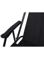 TURISTICKÉ KŘESLO S PODPRSENKAMI 52x44x75 cm SKLÁDACÍ KŘESLO ČERNÉ