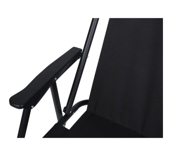 TURISTICKÉ KŘESLO S PODPRSENKAMI 52x44x75 cm SKLÁDACÍ KŘESLO ČERNÉ