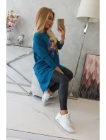 Oversize halenka s potiskem duhových rtů marine