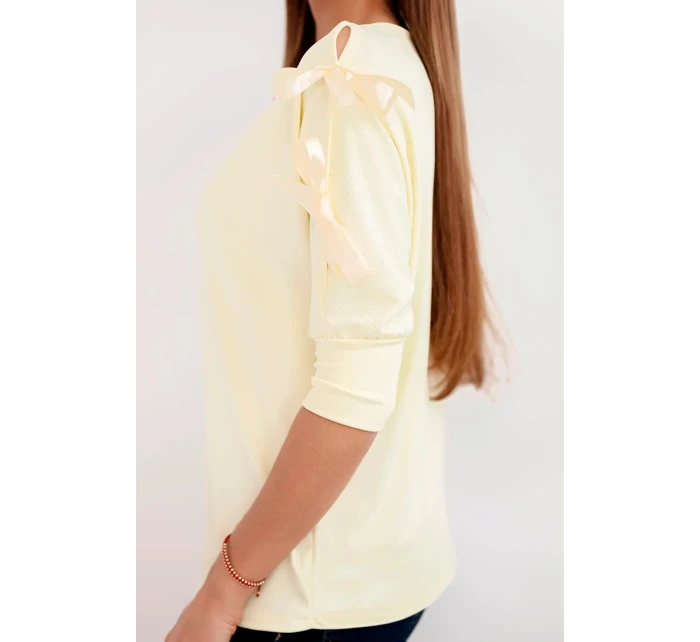 Dámská viskózová blůza se ozdobnými model 21961384 žlutá - K-Fashion