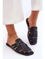 Dámské pruhované pantofle Černá model 21622411 - Boto Dámské pruhované pantofle Černá model 21622411 - Boto