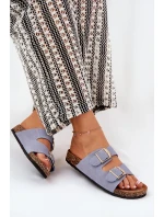 Dámské Pantofle Na Korek Platformě Se Zlatými Přezkami Modré Lisavionea Dámské Pantofle Na Korek Platformě Se Zlatými Přezkami Modré Lisavionea