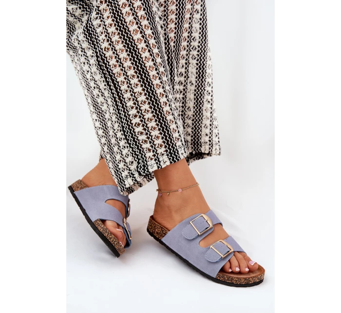 Dámské Pantofle Na Korek Platformě Se Zlatými Přezkami Modré Lisavionea Dámské Pantofle Na Korek Platformě Se Zlatými Přezkami Modré Lisavionea