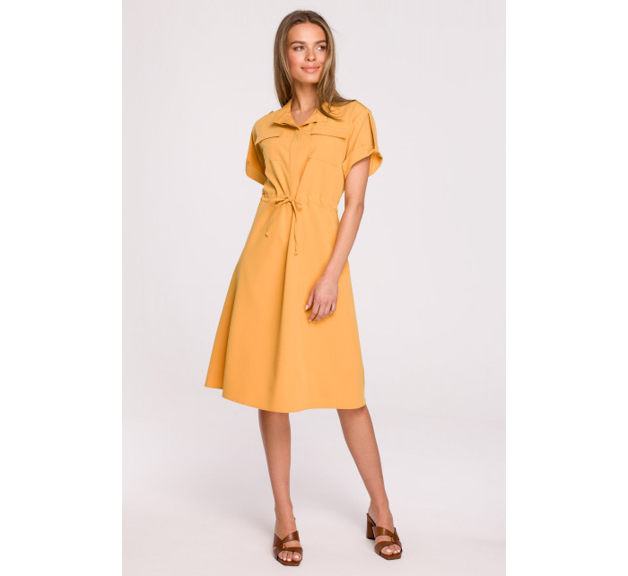 Dámské košilové šaty Yellow model 17603502 - STYLOVE