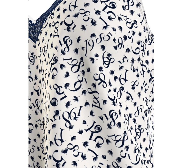 Dámský pyžamový top WOVEN CAMI PRINT UW0UW05006 02X  bílý s potiskem - Tommy Hilfiger