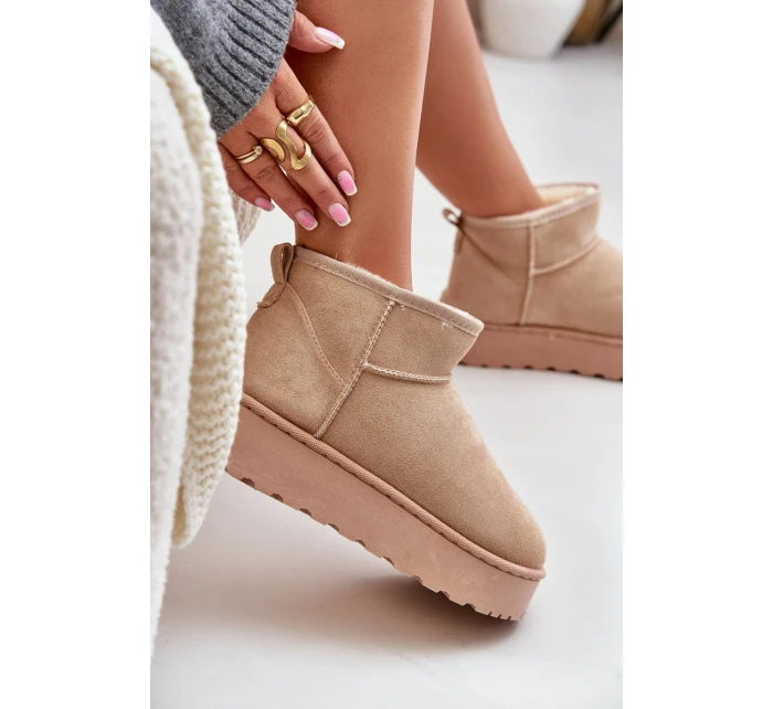 Dámské sněhové boty na platformě 20216-F Světle béžová - Xamella Dámské sněhové boty na platformě 20216-F Světle béžová - Xamella