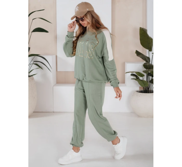 Dámská tepláková souprava BULLS light green FashionStreet AY0899 Dámská tepláková souprava BULLS light green FashionStreet AY0899