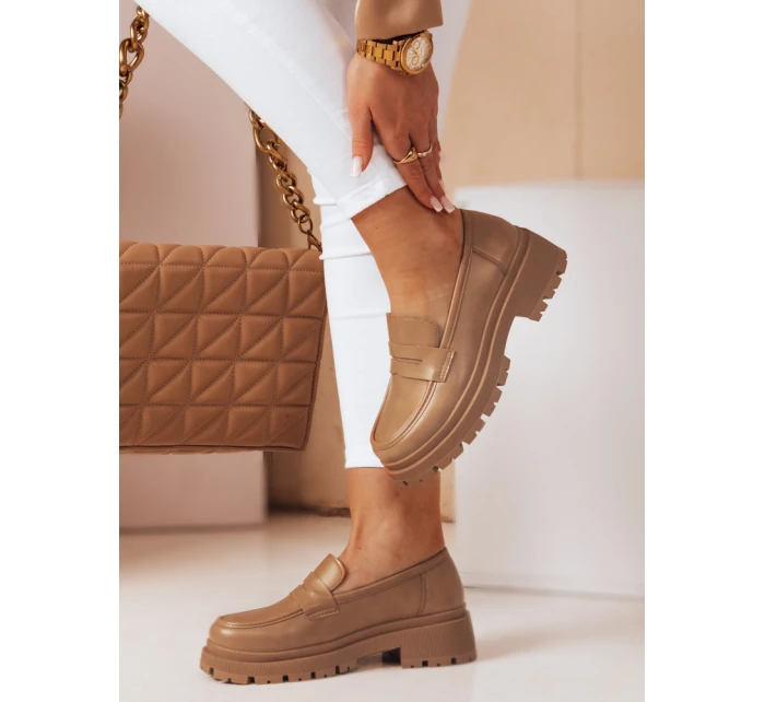 Dámské mokasíny na platformě TORINO khaki FashionStreet ZY0776 Dámské mokasíny na platformě TORINO khaki FashionStreet ZY0776
