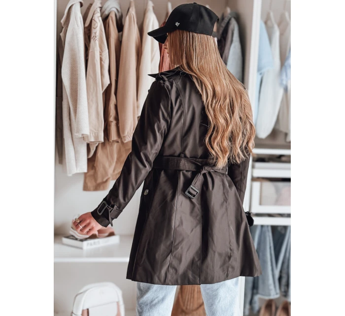 Dámský dvouřadový trenčkot s páskem BELISION černý FashionStreet NY0749