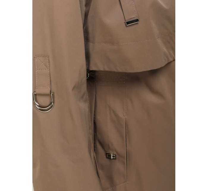 Dámská přechodná bunda parka tmavě béžová FashionStreet TY5558 Dámská přechodná bunda parka tmavě béžová FashionStreet TY5558