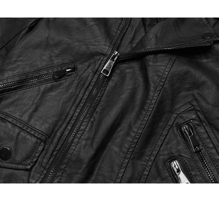 Černá dámská bunda ramoneska (BN-20025-1)