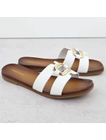 Dámské žabky s ornamentem bílé Sergio Leone SK077H