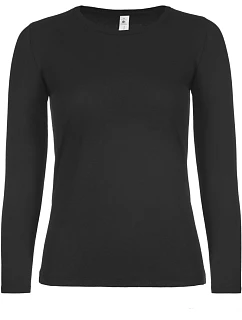 B&C #E150 LSL /women Dámské tričko s dlouhým rukávem 01.006T black