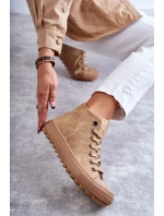 Dámské Tenisky Big Star Vysoké Zateplené Camel GG274072