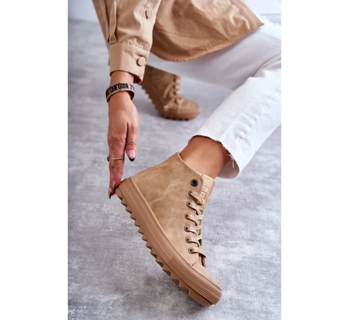 Dámské Tenisky Big Star Vysoké Zateplené Camel GG274072