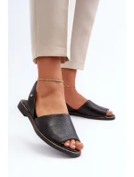 kožené sandály Černé Alivia