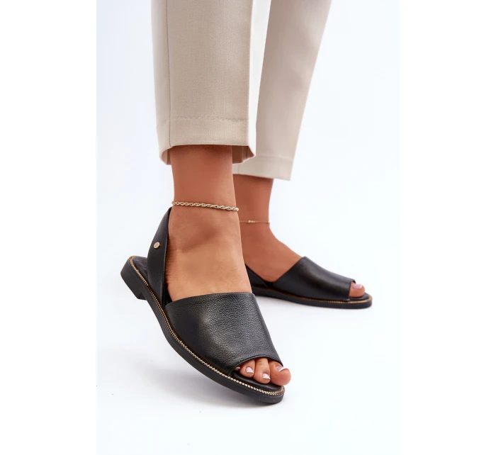 kožené sandály Černé Alivia