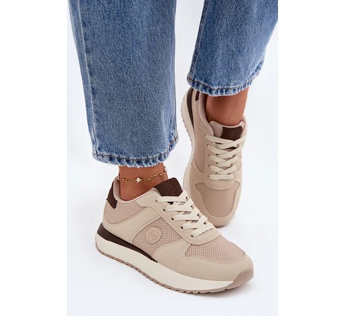 Dámské tenisky na platformě Big Star TT274275 Béžové Dámské tenisky na platformě Big Star TT274275 Béžové