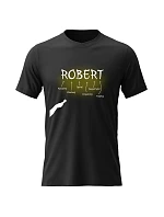 Pánské bavlněné tričko s potiskem - VLASTNOSTI - ROBERT - černé