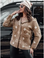 FORTY dámská bunda z alpaky s kapucí světle hnědá FashionStreet NY0688