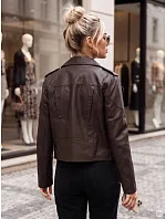 Dámská kožená bunda ve stylu Ramones, hnědá, FashionStreet TY5963