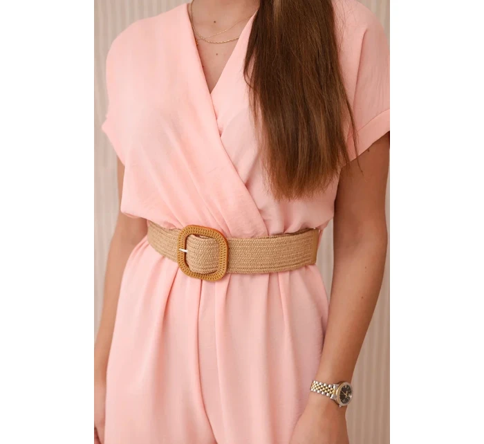 Kombinéza s ozdobným páskem v pase model 21092545 - K-Fashion