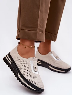 Dámské pohodlné boty z pravé kůže model 22101374 Béžové - S.Barski