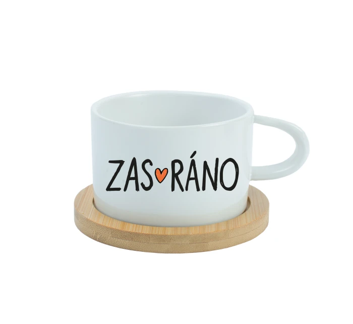 ZAS_RÁNO - bílý hrníček makronka 200 ml