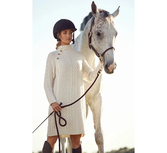 Dámské svetrové šaty model 19358946 béžové - Made Of Emotion