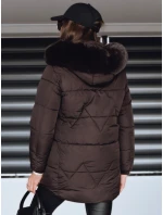 Dámská zimní prošívaná bunda s kapucí hnědá FashionStreet TY5326